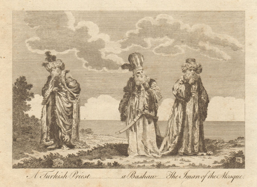 A Turkish priest. Bashaw (pasha). The Imam of the mosque. Turkey. BANKES 1789